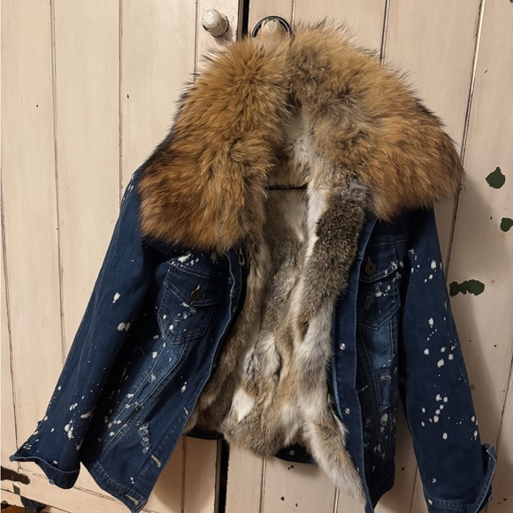 NBW Women's fur lined denim jacket - Picture 2 of 7